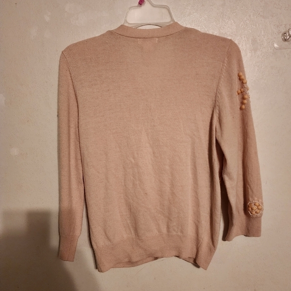Sundance Catalog Embellished Cardigan Wool Cashmere Angora Cotton 3/4 Sleeve S - Picture 8 of 10